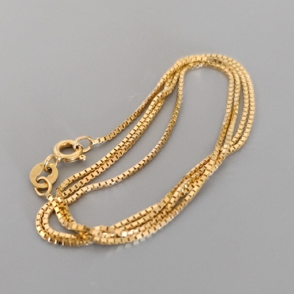 Box Chain 14 K Gold Necklace